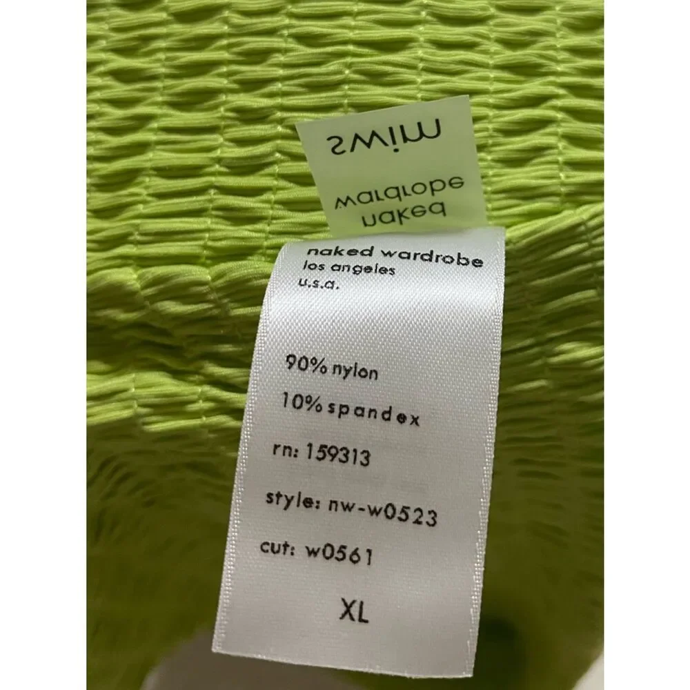 NAKED WARDROBE Bikini NWT Lime Green Size XL